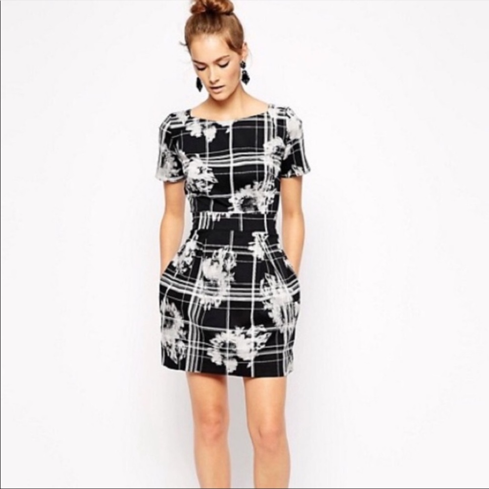 French Connection Dress Black and Off White
